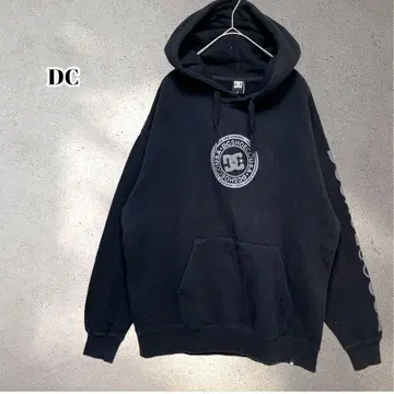 DC 풀오버 후드티 빅 로고 프린트 S 사이즈 블랙 후디 5689