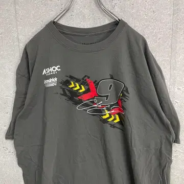 Hendrick 나스카 레이싱 카 프린트 그레이 티셔츠 2XL