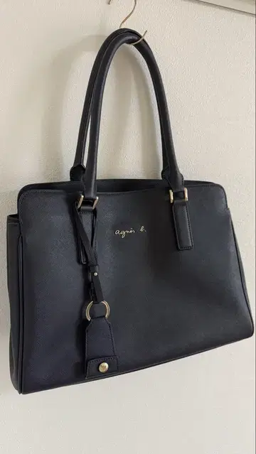Agnes b. VOYAGE 네이비 컬러 토트백