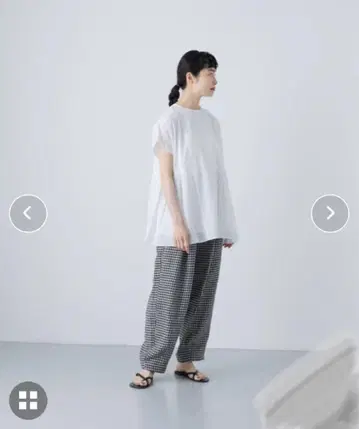 카구레 크롭 체크 팬츠