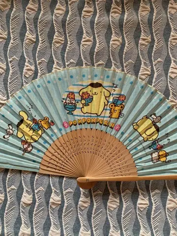 당시 제품! 헤이세이 레트로 폼폼푸딩 부채