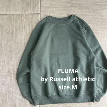 90s 러셀 애슬레틱 PLUMA 더블 네임 맨투맨 그린 M