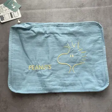 미사용 새상품 PEANUTS 트래블 파우치 스카이블루 여행 소분 파우치