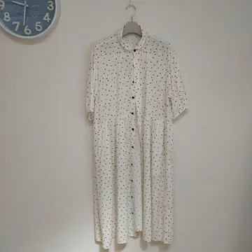 도트 무늬 반팔 셔츠 원피스 M 사이즈