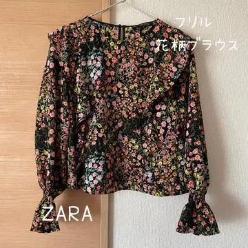 ZARA 자라 미니 꽃무늬 프릴 블라우스 긴팔