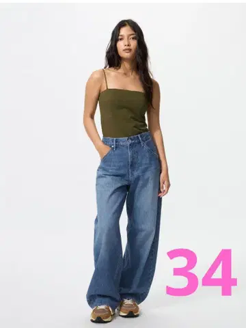 [새상품급] UNIQLO 배기 커브 진 67 BLUE 사이즈 34