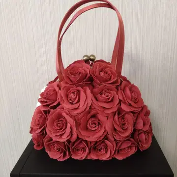 스모키 핑크 꽃 장식 파티 백