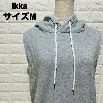 ikka 그레이 슬리브리스 후드티 M 여름용 피트니스 후디 [559]