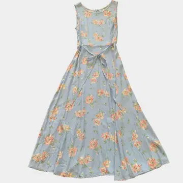 Laura Ashley 꽃무늬 민소매 원피스 라이트 블루