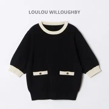[ 새상품급 ] LOULOU WILLOUGHBY 골지 크루 풀오버 블랙