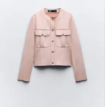ZARA 페이크 스웨이드 재킷 핑크