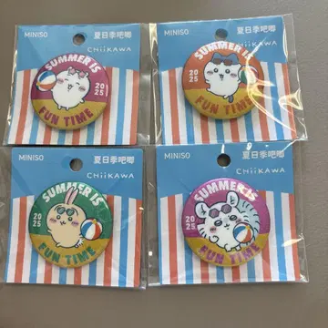 치이카와 miniso 폭염의 여름 배지 치이카와 토끼 하치와레 모몽가
