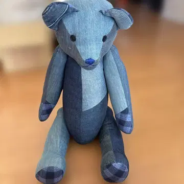 블루블루 BLUEBLUE 곰 곰인형 리메이크 데님