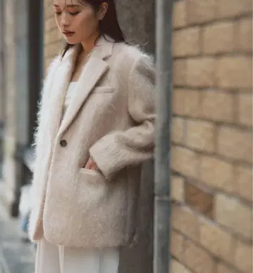 [미사용 새상품] L'AUBE BLANC 모헤어 자켓