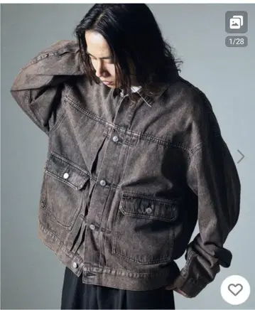 데님 자켓 G- 한정판 빅 실루엣 데님 자켓