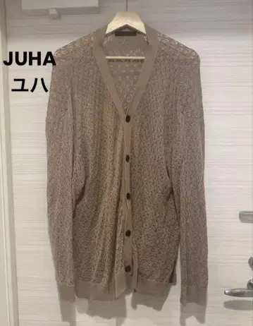 JUHA (유하) 시스루 니트 가디건 브라운