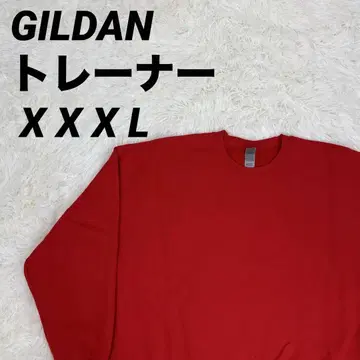 빨간색 크루넥 트레이닝복 GILDAN 남녀 공용