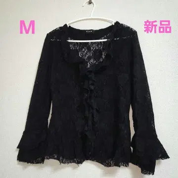 [새상품] 레이스 프릴 블랙 긴팔 상의