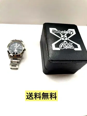 Subciety 블랙 스테인리스 스틸 시계 남성용