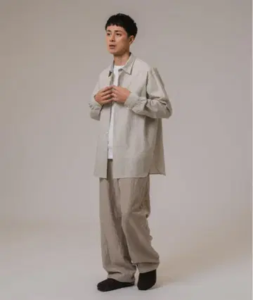 ETS.MATERIAUX(마테리오) 울/린넨 프렌치 호스피탈 팬츠