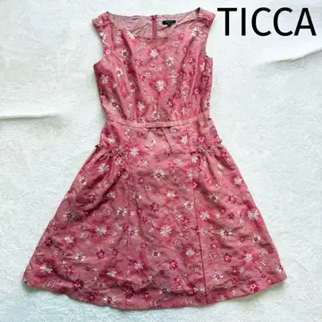 [새상품급] TOCCA 토카 플라워 자수 원피스 허리 리본 슬리브리스