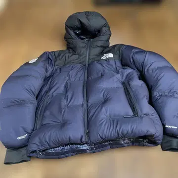 SOUKU 800FP 후드 부착 다운 자켓 네이비