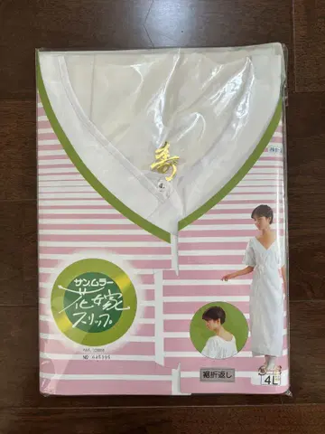 4L 화이트 일본 의류 슬립 V넥
