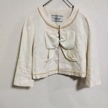 로이스크레용 자켓 꽃무늬 리본 자수