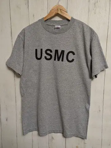US 구제 의류 USMC 스며듦 프린트 반팔 티셔츠 그레이 밀리터리 M