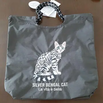 애니멀 자수 코드 토트 벵갈 고양이 네코 토트백