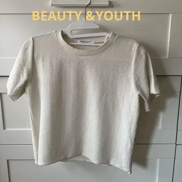 [BEAUTY & YOUTH] 라메 숏 슬리브 티셔츠