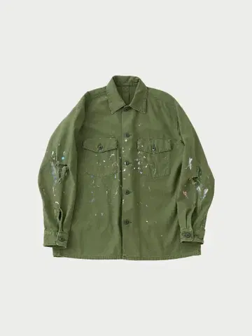 24ss URU BACKSATIN MILITARY L/S SHIRTS