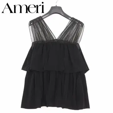B7508 새상품급 AMERI 아메리 튤 티어드 블라우스 S