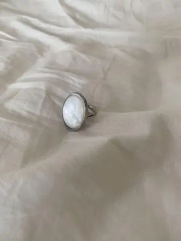 agete 실버 타원형 쉘 반지 13호