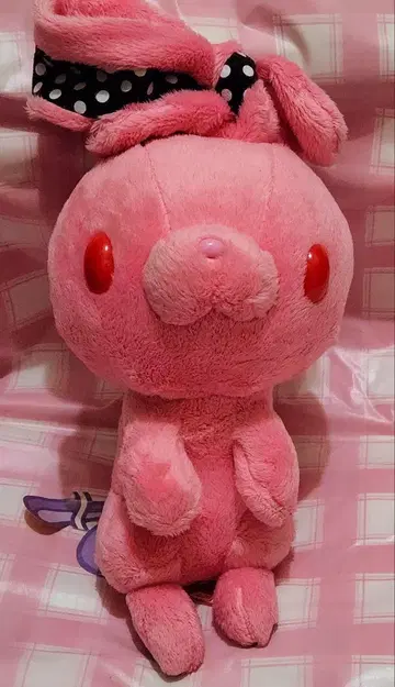 범용 토끼 봉제 인형 야와하다 전개 (도트) 핑크