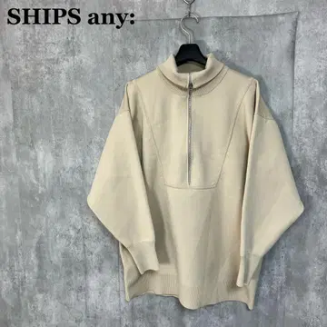 SHIPS any: <손세탁 가능> 하프 지퍼 하이넥 풀오버