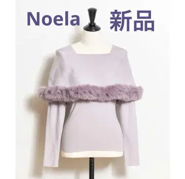 새 상품! 대인기! Noela 2024 AW 퍼 트리밍 니트 라벤더