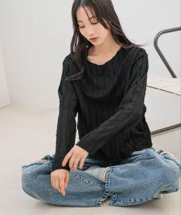 로리즈팜 자카드 프린지