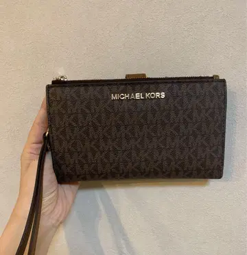 MICHAEL KORS 접이식 지갑 다크 브라운