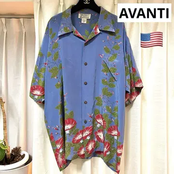 AVANTI 알로하 셔츠 XL 꽃무늬 나팔꽃