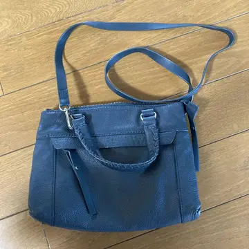 ZARA 다크 블루 가죽 숄더백
