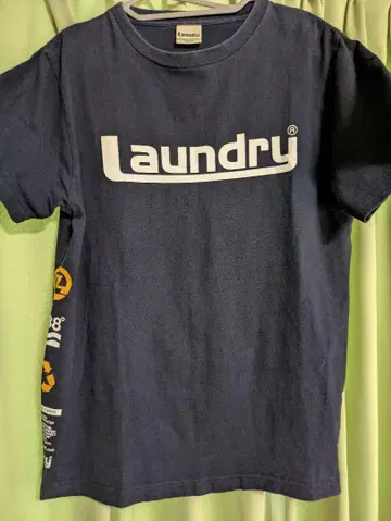 랜드리 laundry 로고 티셔츠 네이비 면 100% M 사이즈
