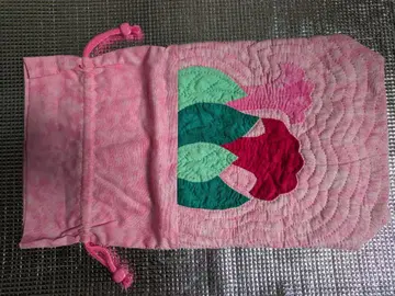 하와이안 퀼트 튤립 로즈 패턴 핑크 복조리