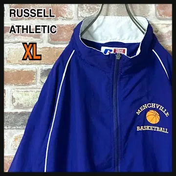 [인기] RUSSELL ATHLETIC 칼리지 로고 블루종 퍼플 XL
