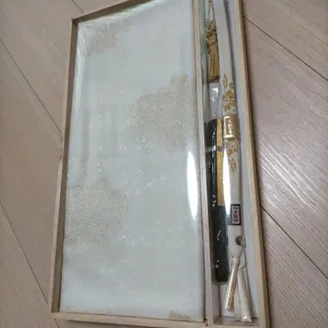 케이지 오비 고정 띠 오비 장식 천 세트 화이트 베이스 골드 컬러 무늬