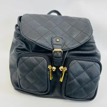 CECIL McBEE 퀼팅 럭색 백팩 블랙