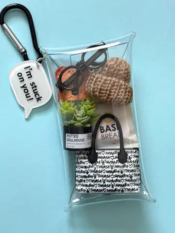 가챠 파우치 사만다 타바사 BASE BREAD 니트 모자 안경