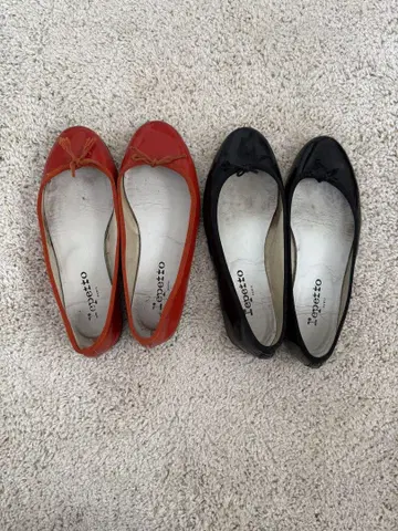 Repetto 발레 슈즈 빨간색 검정색 2켤레 세트
