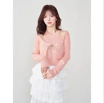 Darich 스파클 리본 앙상블 니트탑