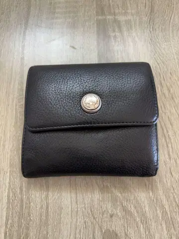 BULGARI 블랙 가죽 3단 폴더형 지갑